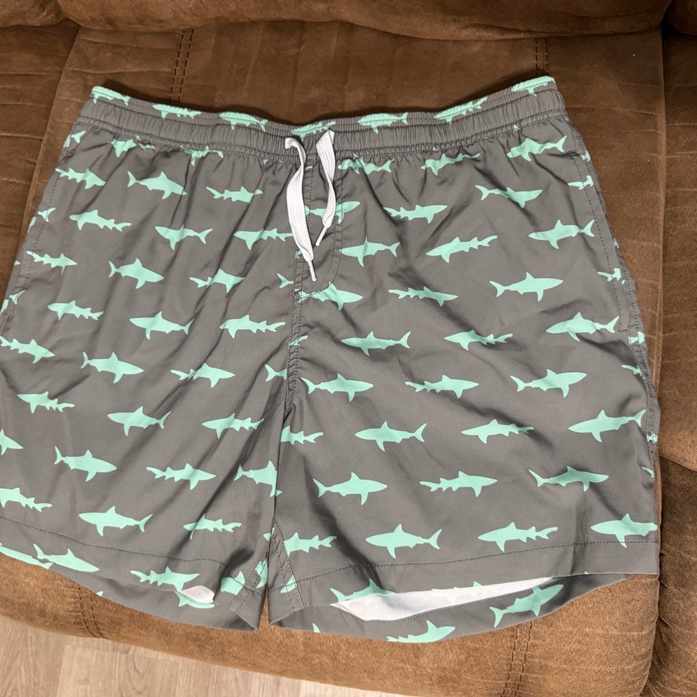 Maamgic Gray Shark Print Swim Shorts